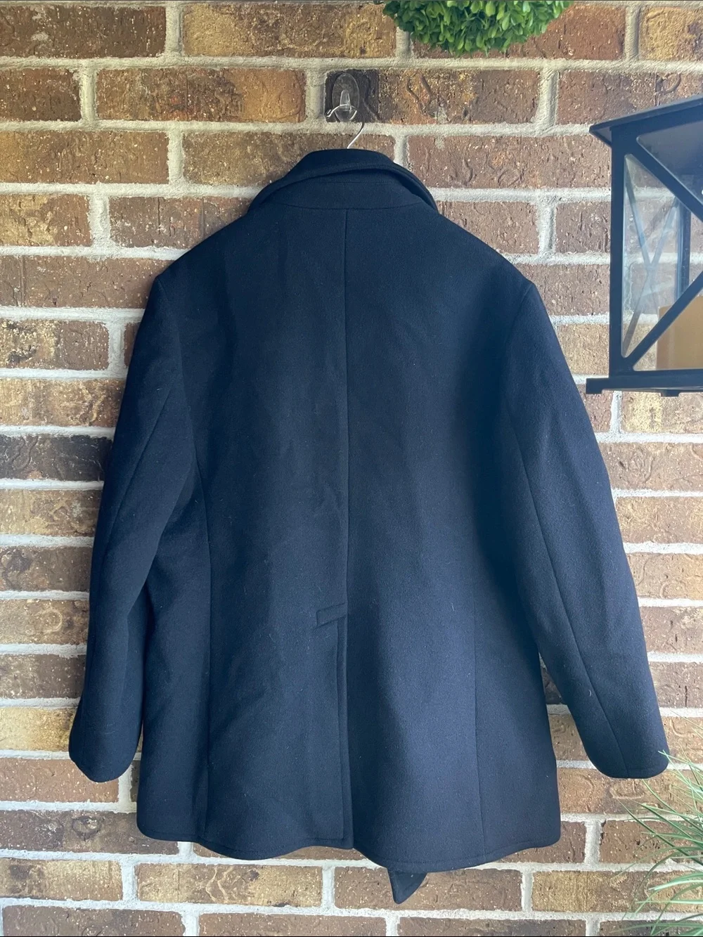Banana Republic Black Wool Double-Breasted Peacoat